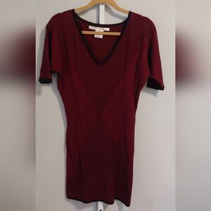 Max Studio Black & Red Striped Sweater Dress Sz XS